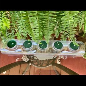 LONG CLEAR GLASS CANDLE HOLDER